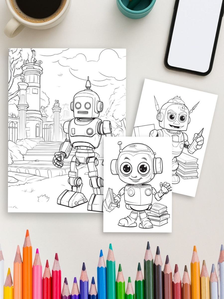 Mech World – 50 Fun Robot Coloring Pages - Image 3